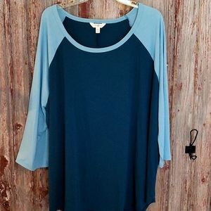 3/4 length sleeve baseball style t-shirt